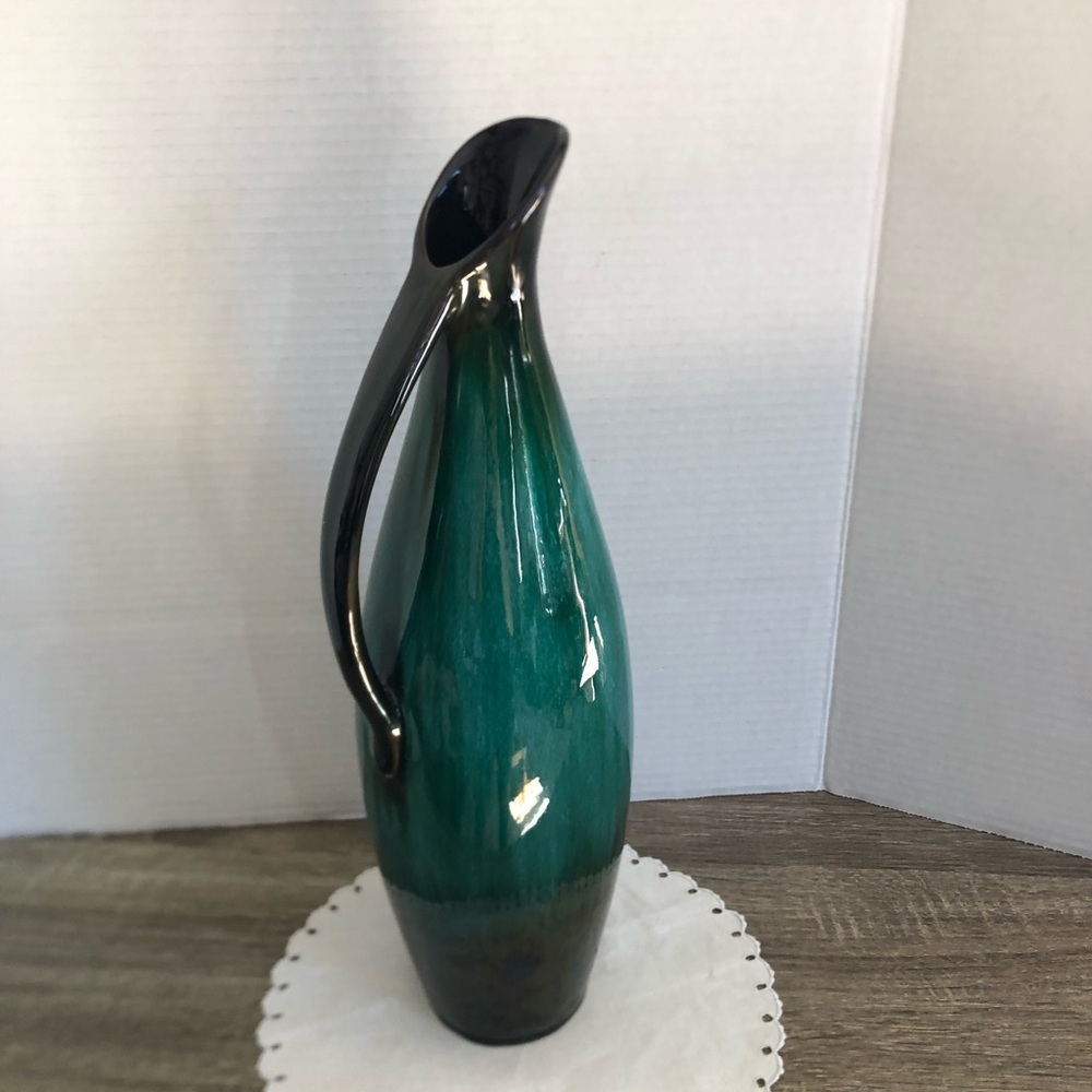 Vtg Drip Glaze Pitcher Vase